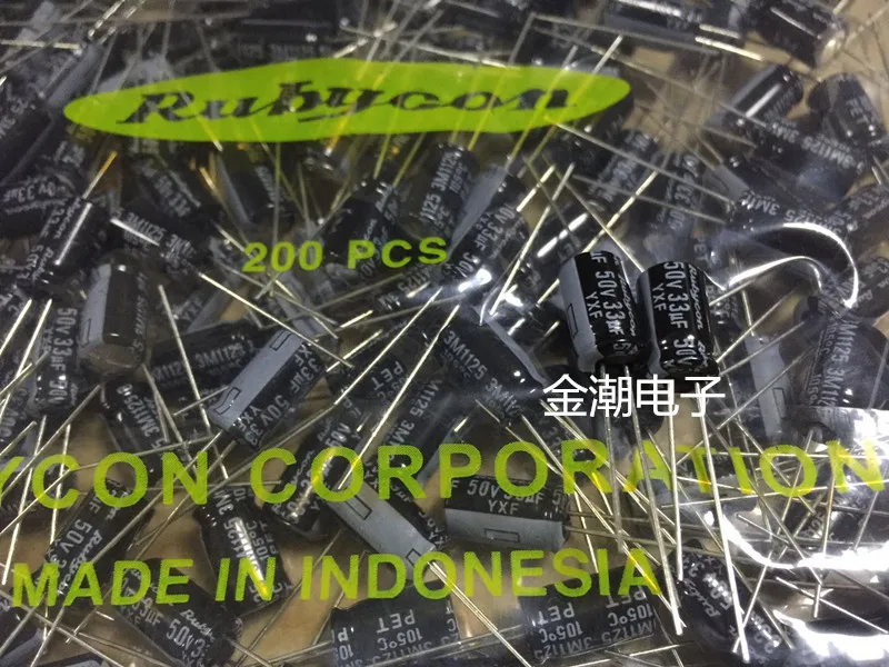 100 шт. электролитический конденсатор RUBYCON YXF 50 в 33 мкФ Ф/50 | Электроника