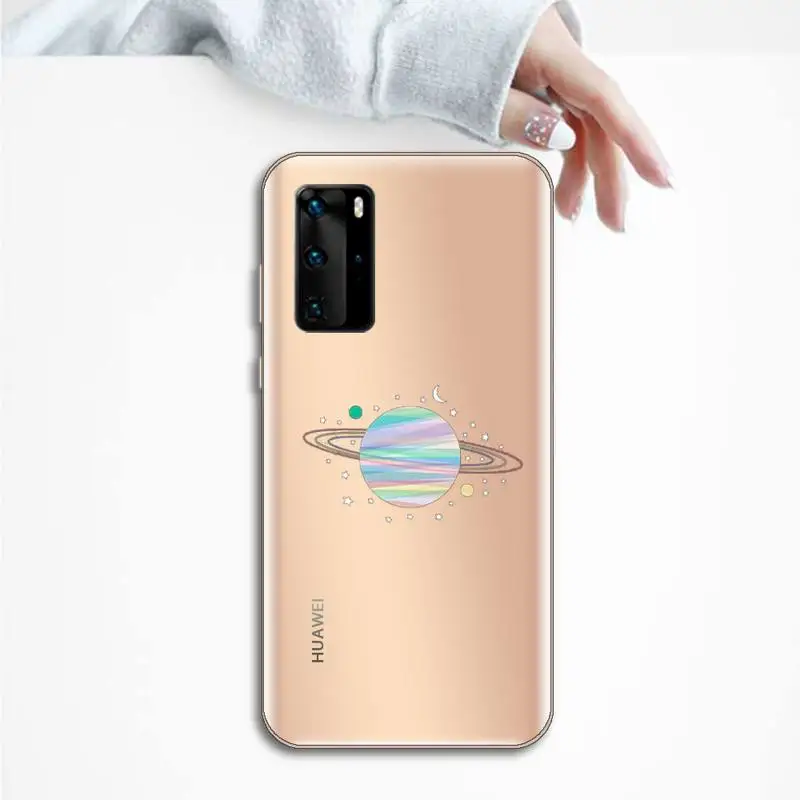 

Starry universe pattern Phone Case Transparent for Huawei P honor 8 10i 20 30 40 smart 2019