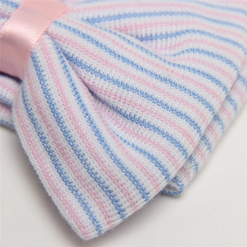 

2020 New Newborn Baby Hat Toddler Striped Caps Bow Beanies Cotton Soft Hospital Girls Hats Baby Warm Hat for Baby 0-3M Accesorie