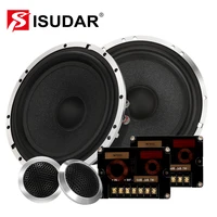 isudar su602 6 5 inch car component speaker system 2 way auto audio hifi stereo speakers set tweeter crossover aluminum frame