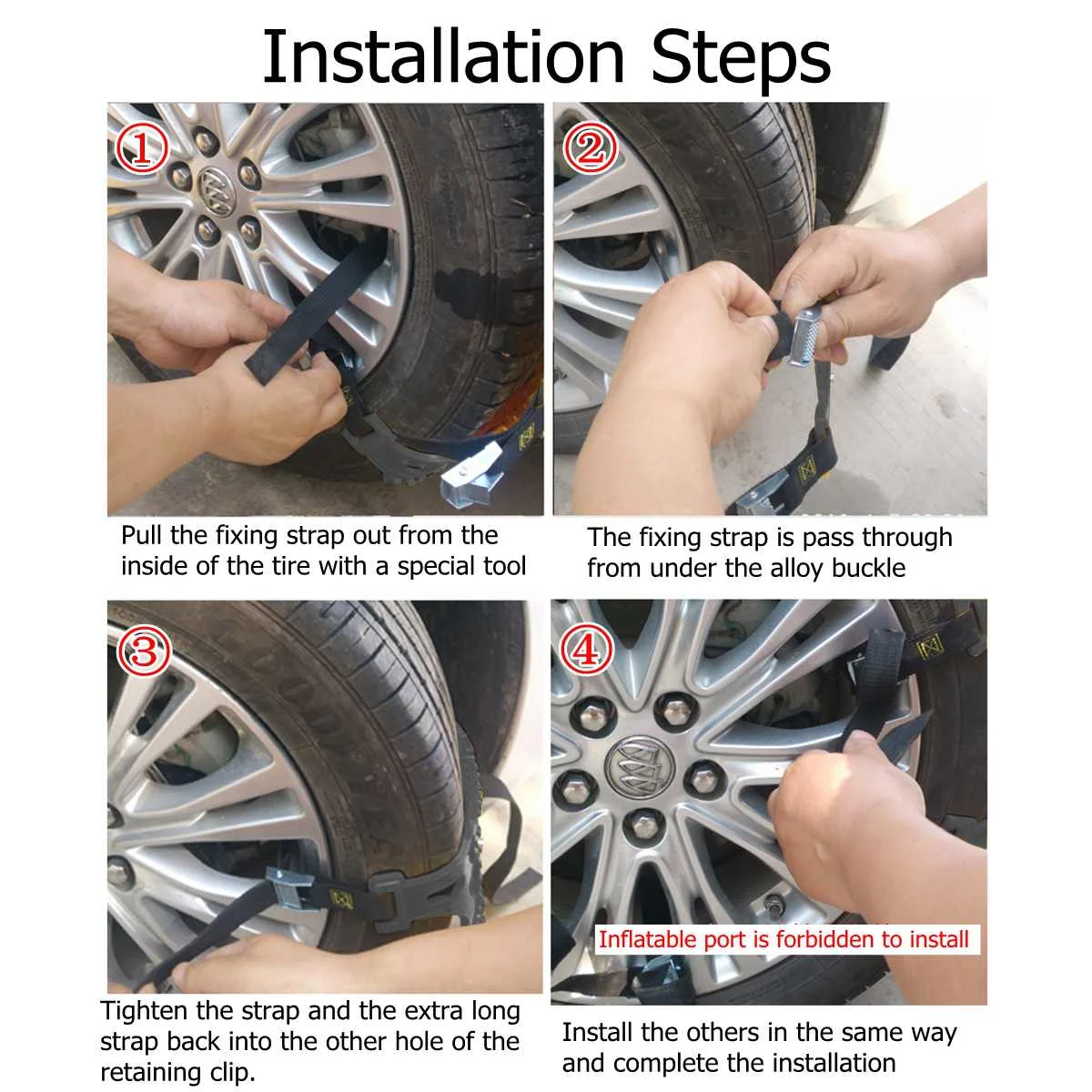 

6pcs Universal Snow Chains Universal Car Suit Tyre Winter Roadway Safety Tire Chains Snow Climbing Mud Ground Anti Slip Vehicles