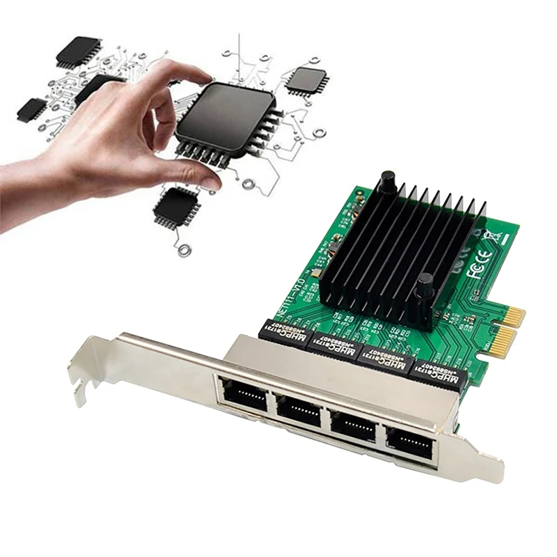 Сетевая карта PCIE PCI-E X1 4-портовый гигабитный Ethernet-сервер сетевая адаптер для Love Fast