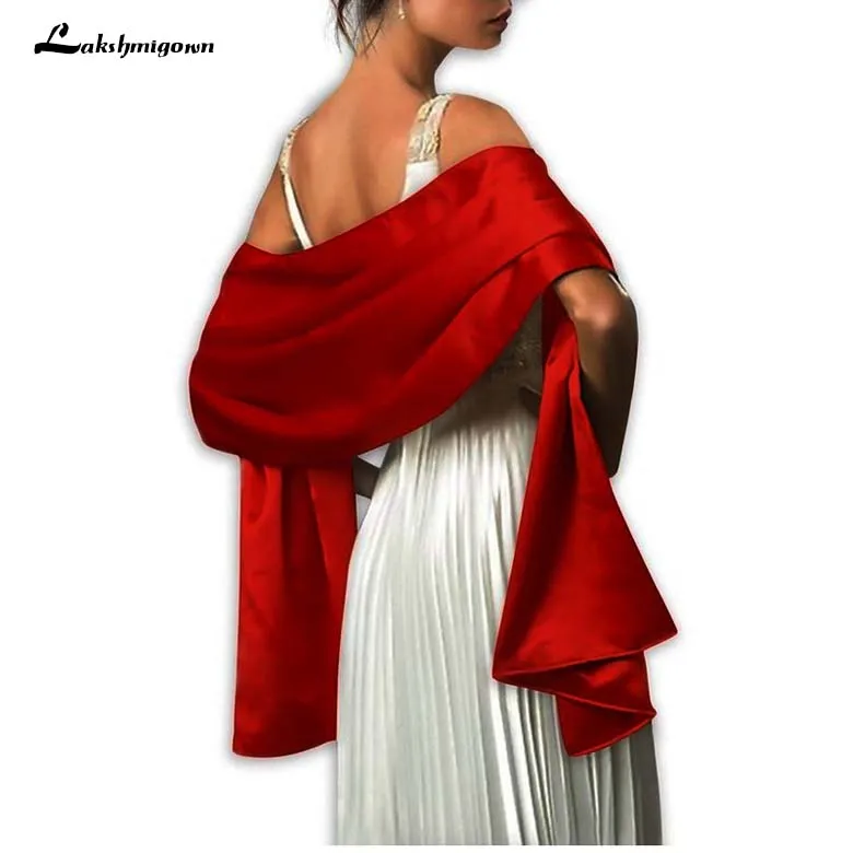 Женские вечерние шали атласные длинные официальные свадебные женские Лидер