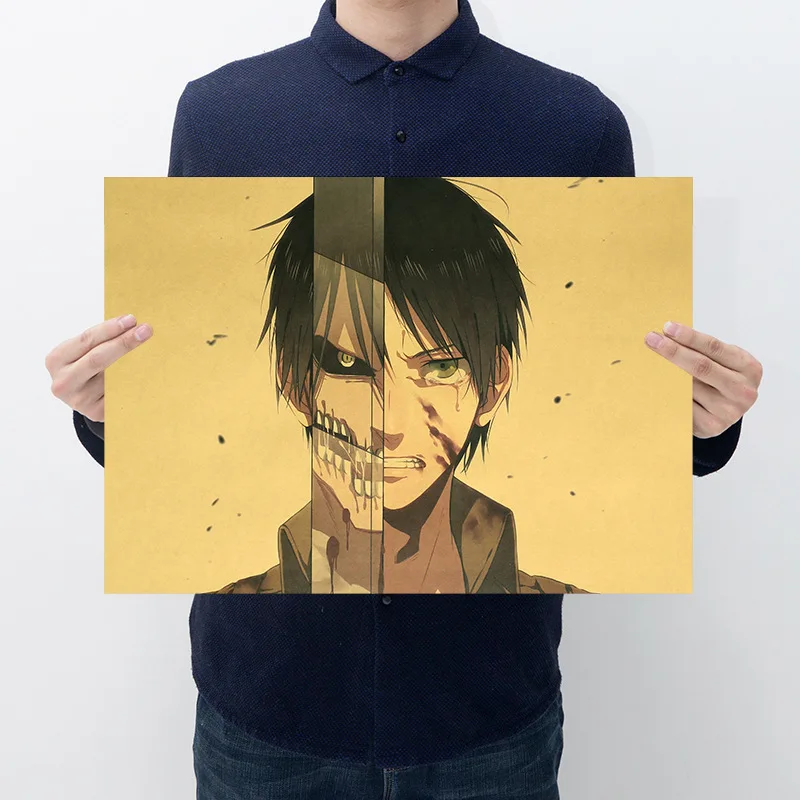 Постер с аниме атака на Титанов винтажный домашний декор Мультяшные фигурки