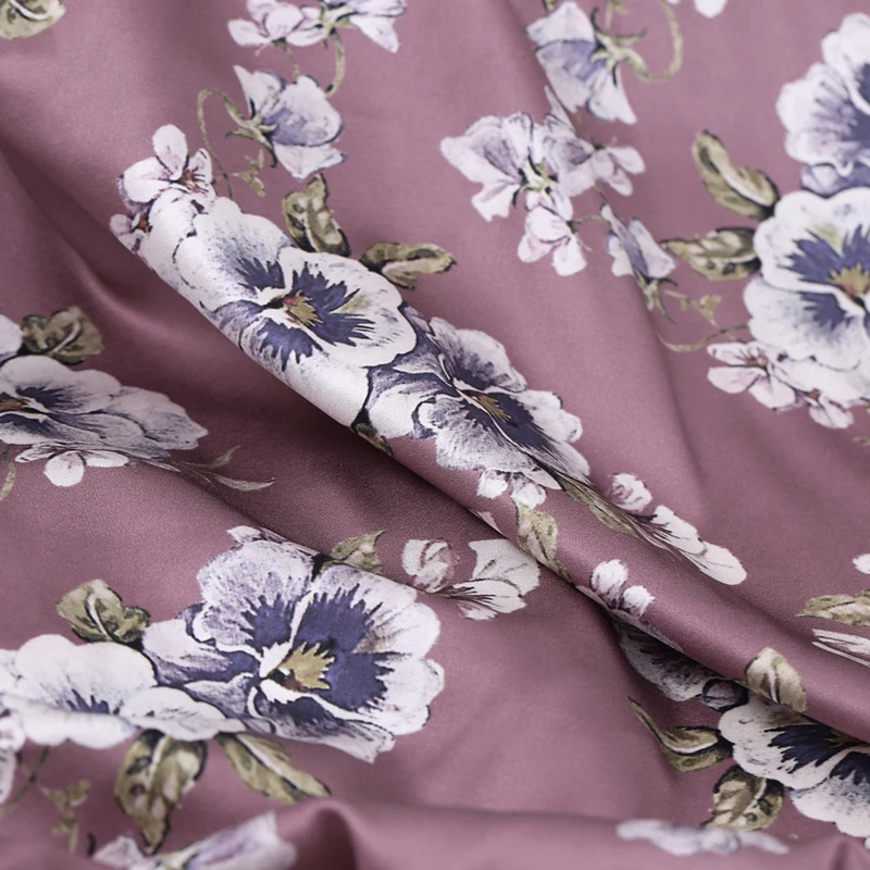 Шелковая стрейчевая атласная ткань с цифровым принтом 19 мм от морщин фотоплатье