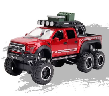 Red 1:28 литье под давлением FORD RAPTOR f150 SUV металлическая модель автомобиля игрушечные колеса сплав автомобиль звук и светильник оттягивающийся автомобиль мальчик малыш игрушки vw модель - Цвет: Red