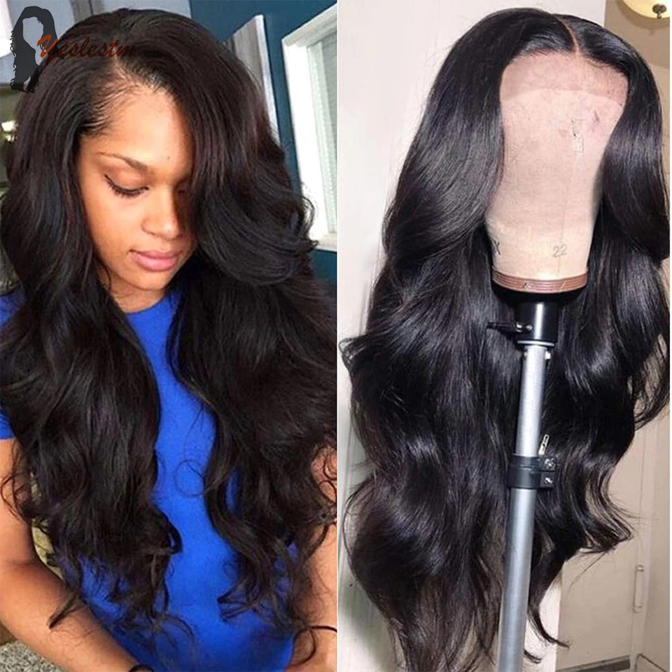 

13x4 Long Wavy Lace Front Human Hair Wigs 4x4 Body Lace Closure Wigs 34" Remy Brazilian Hair For Black Women Prelucked Hairline