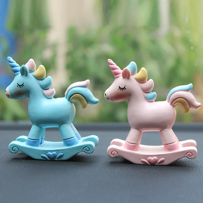 Украшение автомобиля в форме милого единорога Креативные украшения резиновые