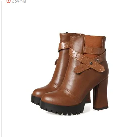 

LZXGSJ женская обувь на высоком каблуке, Новая повседневная обувь, ботильоны на толстом меху, осенние ботинки, модные ботинки из вискозы