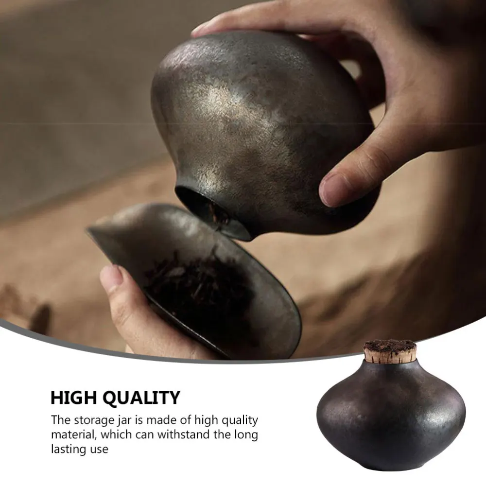 

1pc Multipurpose Ceramic Jar Cork Sealing Jar Tea Leaf Storage Sealing Jar