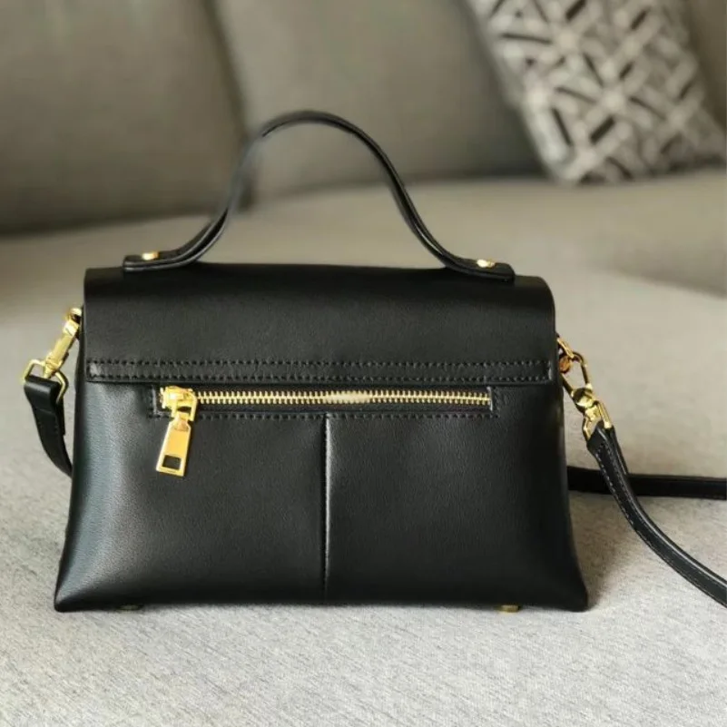 

2021 New Genuine Leather Women's Bag Top Layer Cowhide Crossbody Handbag Guangzhou Simple Popular Women Shoulder Messenger Bag