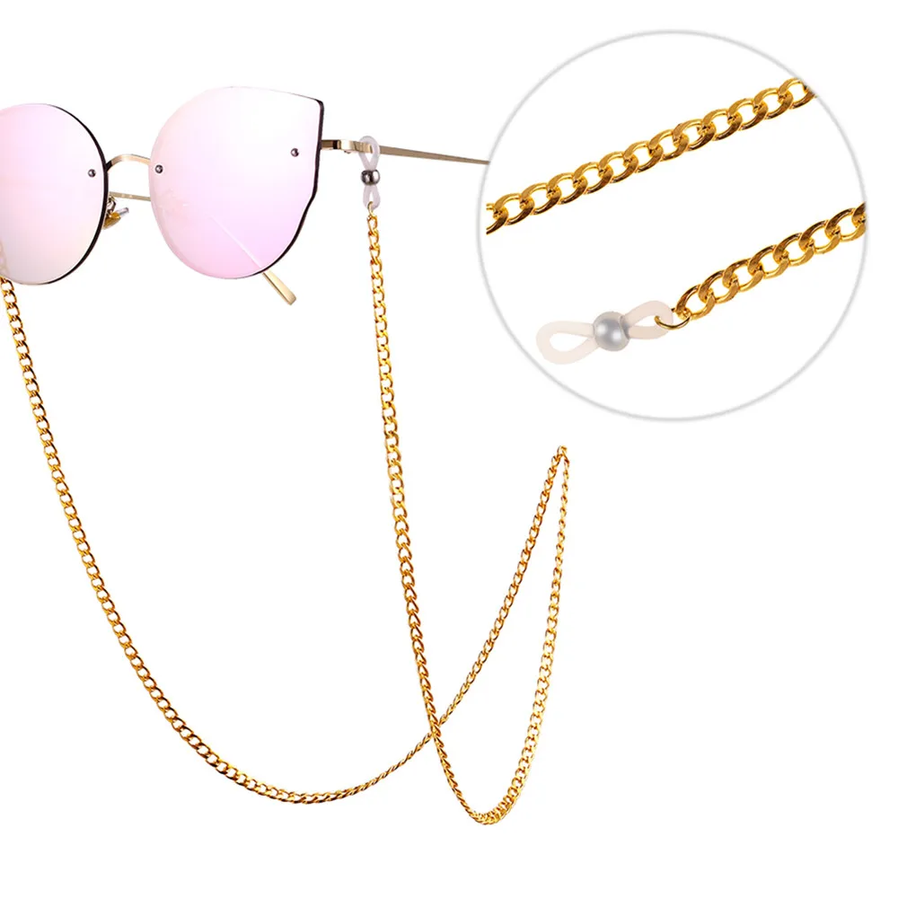 Модные шикарные женские Золотые Серебряные очки солнечные с цепочкой для чтения