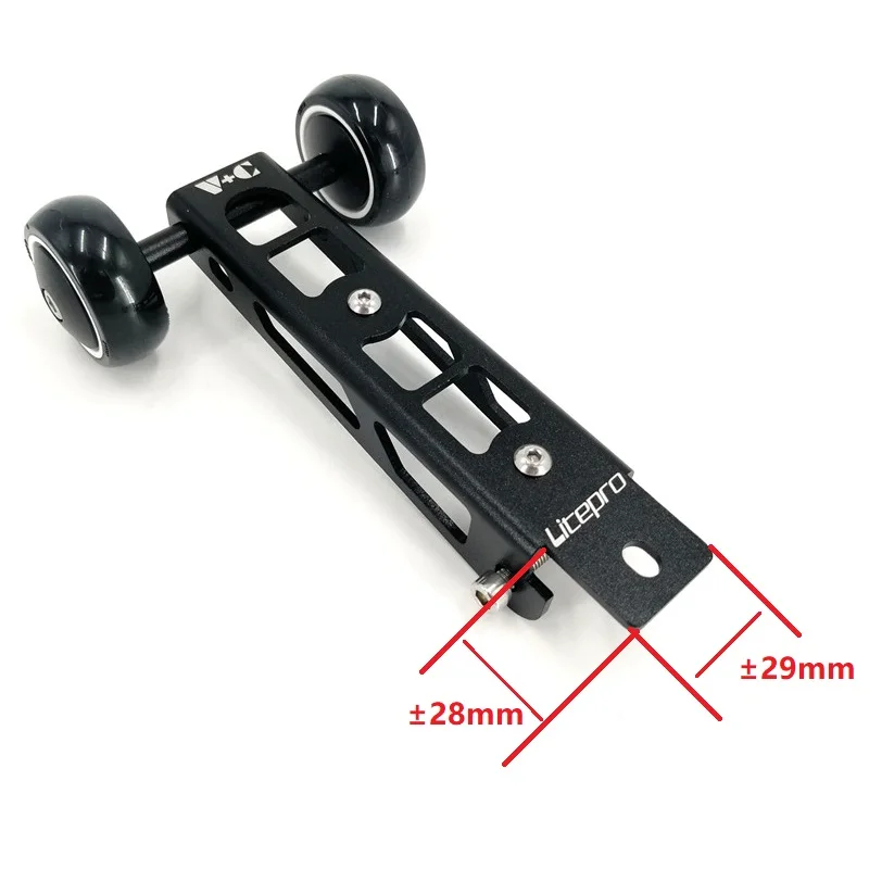 Litepro Folding Bike Easywheel For Birdy 2-3 Series Easy Wheel Aluminum Alloy Black Silver