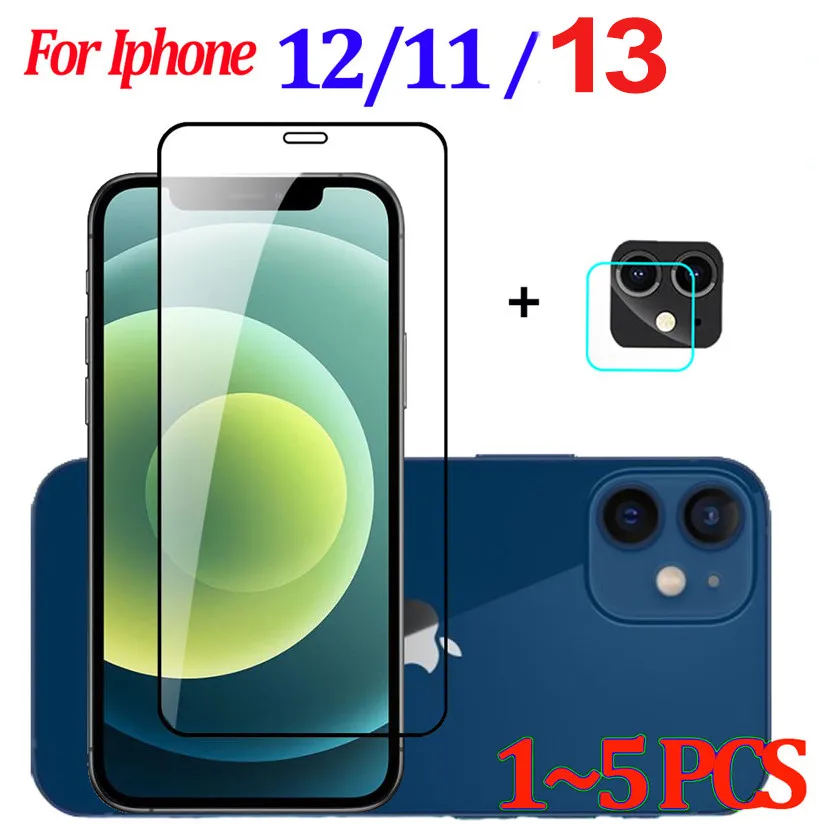 

For iPhone 12 13 Mini Camera + Protective Glass On iPhone 12 13 Pro Max Screen Protector 9H Scratch-Proof Full Cover Front Film Tempered Glass iPhone13 Pro Accesorios Apple 11 12Pro 12mini 13pro 13mini Glass