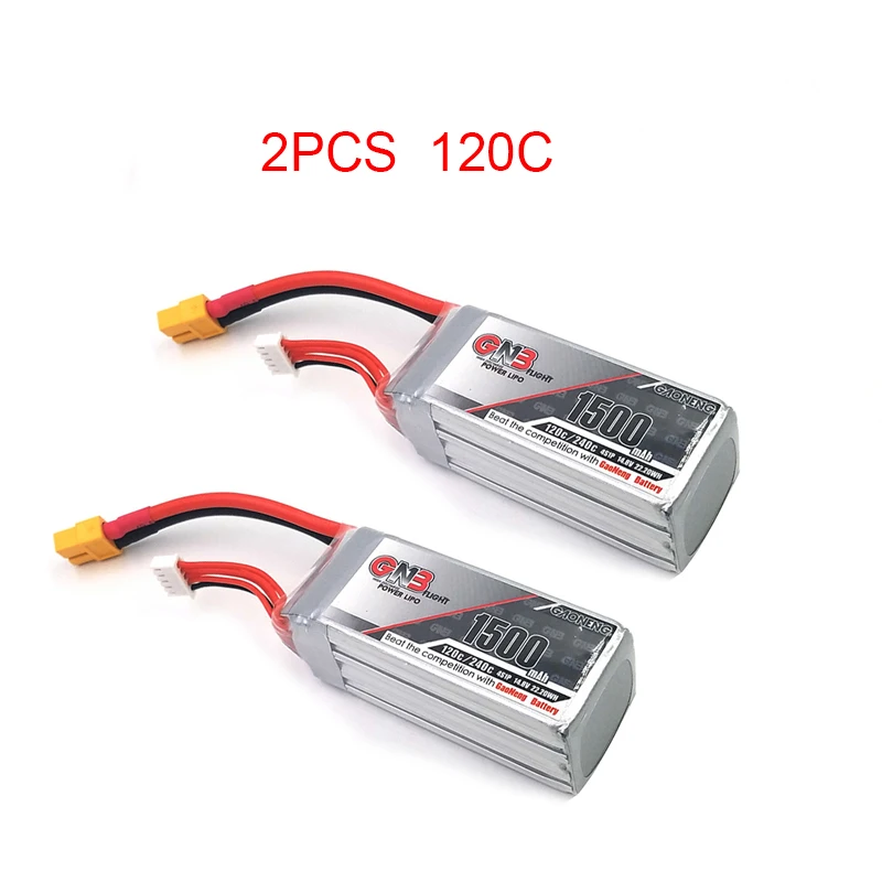 Высокая Скорость RC автомобиль 110C 120c 130C Lipo батарея Gaoneng GNB 14,8 V 1500mAh 4S Lipo батареи модели радиоуправляемого дрона аксессуары для мультикоптера - Цвет: 2pcs 120c