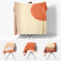 orange sunset autumn blankets for beds geometric abstract happy nappers baby double blanket beach cover winter summer thermal