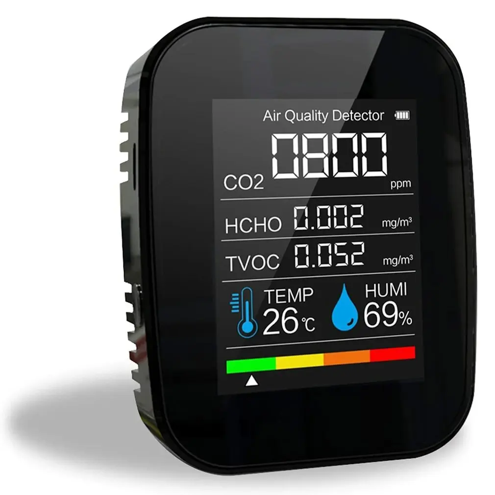 

5 in1 CO2 Sensor Digital Temperature Humidity Tester Air Quality Monitor Carbon Dioxide LESHP Detector Air Quality Detector