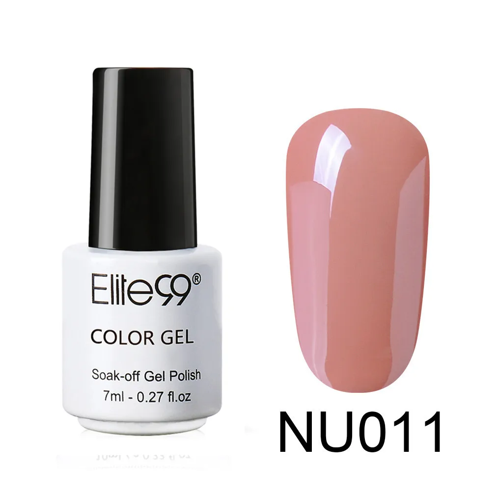 7ml NU011 Elite99 телесный Цветной Гель-лак Полупостоянный Vernis праймер верхнее покрытие УФ светодиодный гель лак удаляющийся замачиванием ногти "сделай сам" Маникюр гель лак - Цвет: 7ml NU011