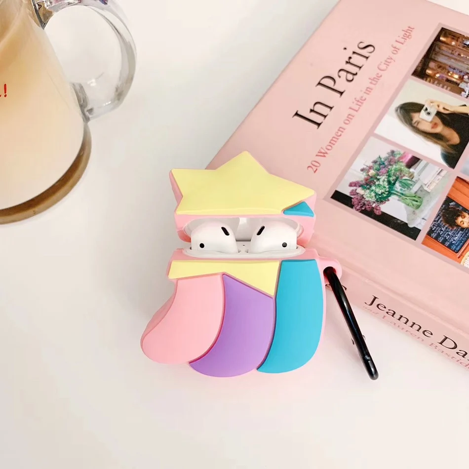 3D чехол для наушников s для AirPods, силиконовый чехол с милым мультяшным щенком для Apple Air pods 2, забавный чехол для наушников, кольцевой ремешок