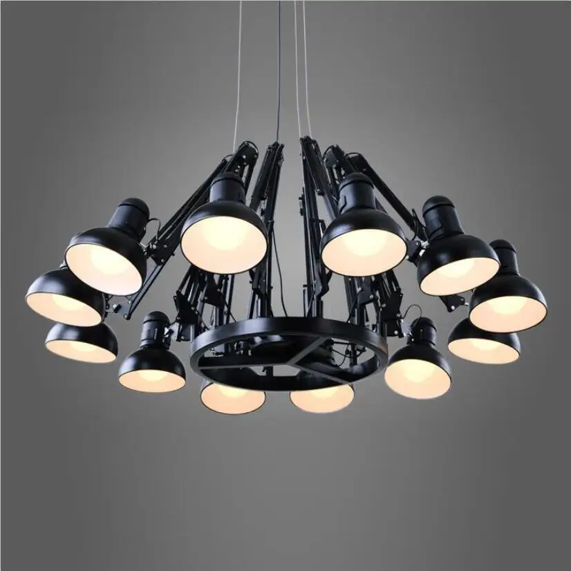 

Креативный Расширенный подвесной потолочный светильник Промышленный черно-белый масштабируемый подвесной светильник паук Лофт кафе бар х...