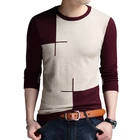 Брендовый свитер TFETTERS, весна-осень, Мужская футболка с длинным рукавом, трикотажная рубашка с круглым вырезом, тонкие облегающие свитера популярных цветов для мужчин