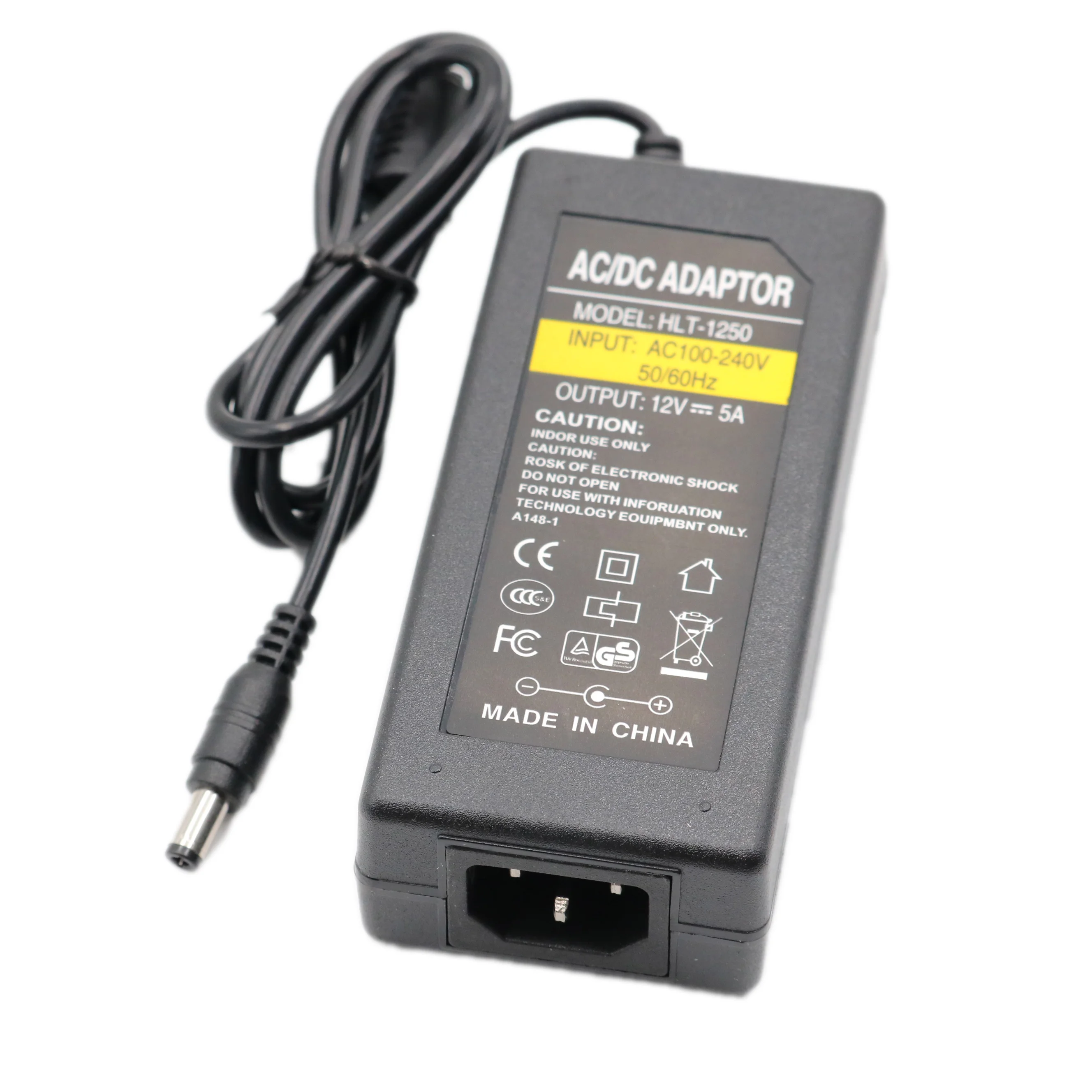 1 шт. 12V5A AC 90 240 В Светодиодный драйвер для ЕС США в постоянный ток 12 5A 60 Вт адаптер
