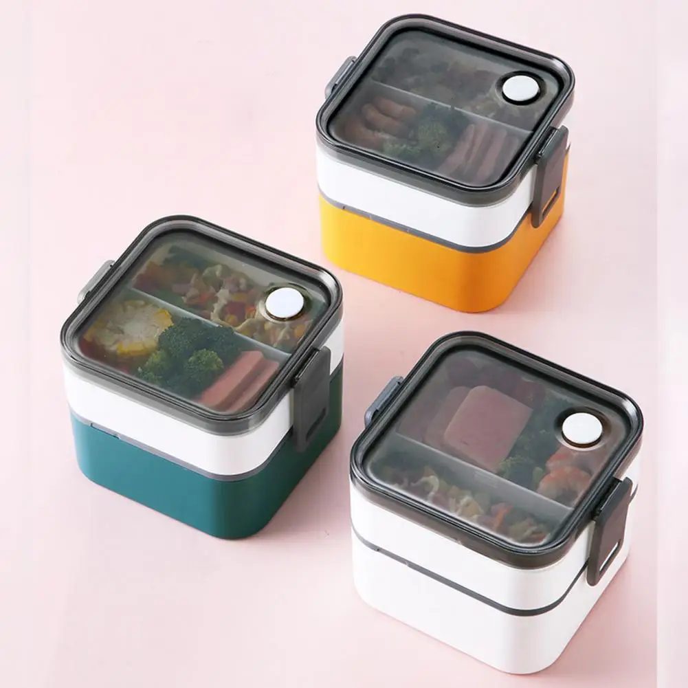 

50%HOTLunch Box Separate Type Microwave Heating Portable Student Bento Food Container Tableware for School