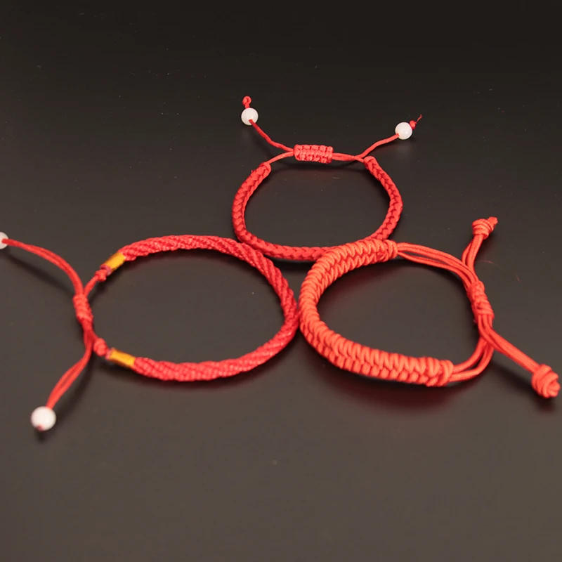 Китайский узел, красный браслет с нитями, ручная работа, плетеный, регулируемый, счастливый браслет, ювелирные изделия, женщины, девочки, амулет, аксессуары, подарок для друга.