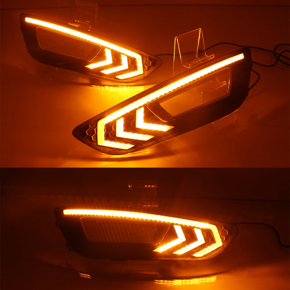 

Super Bright White LED Daytime Running Light DRL For Ford Focus 2015-2018 Replacement Front Bumper Fog Lamp Assembly Model A 1pa