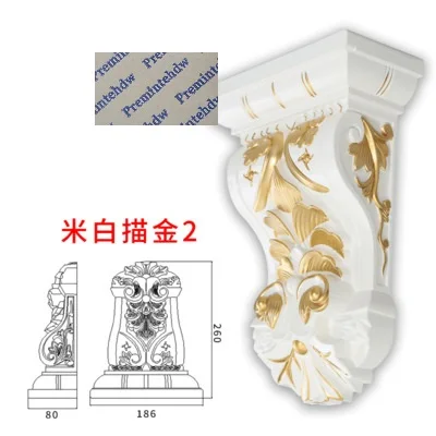 Европейская пластиковая стальная композитная рельефная корбель Corbels архитектурная мебель Украшение Золото Серебро антикварная ручная роспись - Цвет: 11