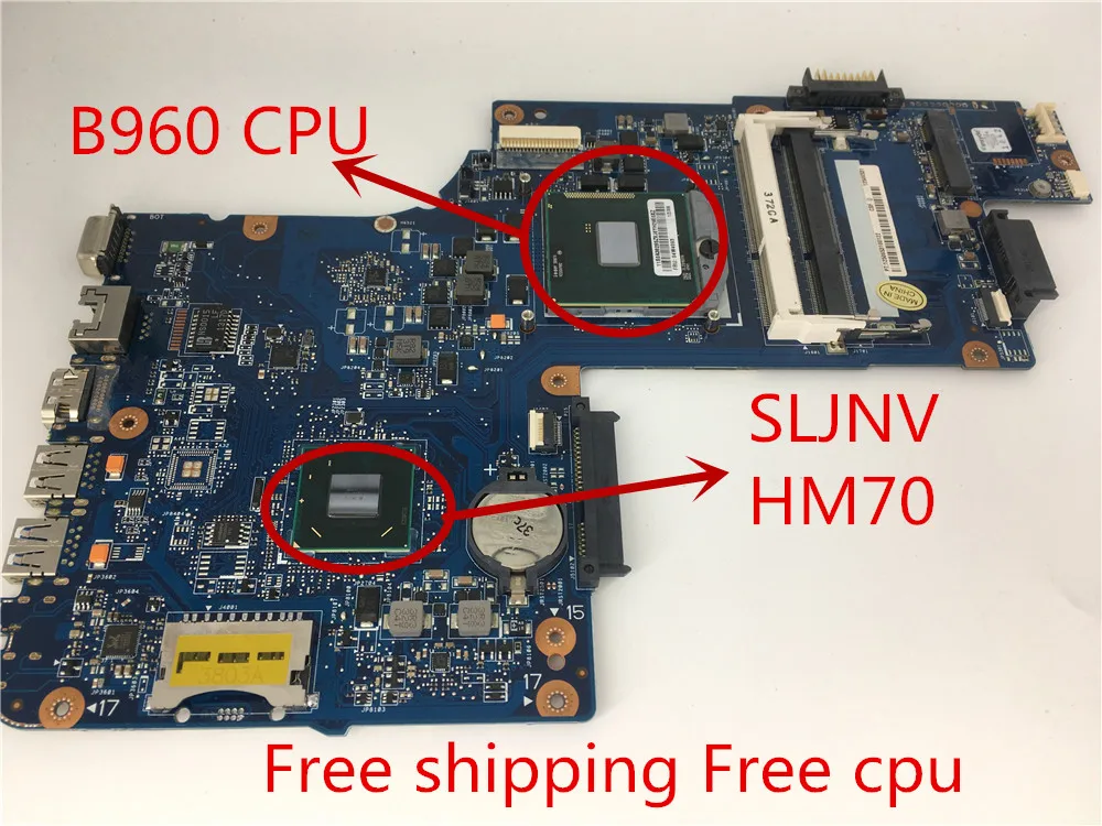 Новый C850 HM70 с процессором pentium (B960) для замены материнской платы Toshiba Satellite L850 HM76