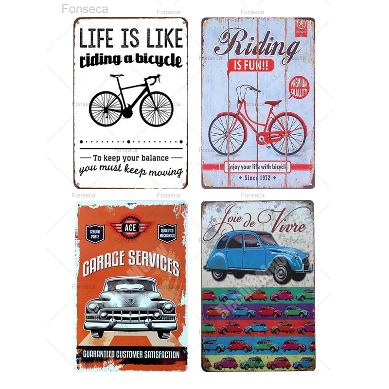 RIDE BICYCLE Retro Metal Tin Signs BAR Pub Home Decor Wall Posters Decoration Beer Plates Life Is Like Riding Plaque N099 | Дом и сад
