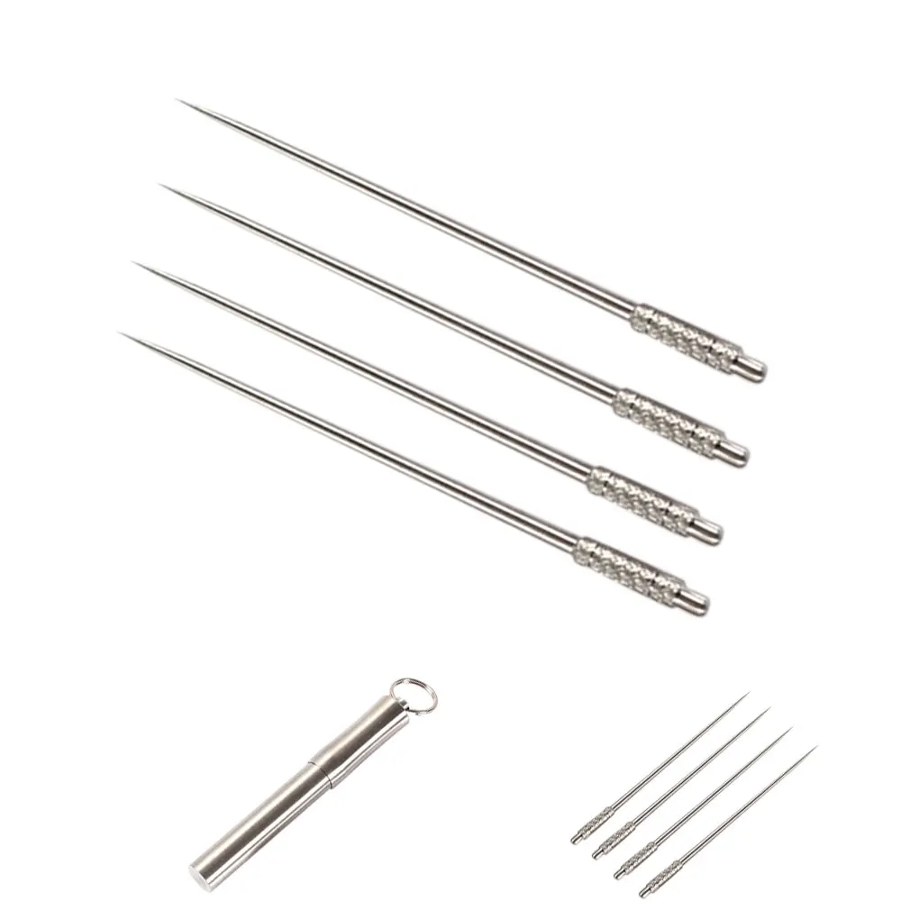 Водонепроницаемая портативная зубочистка из нержавеющей стали держатель для