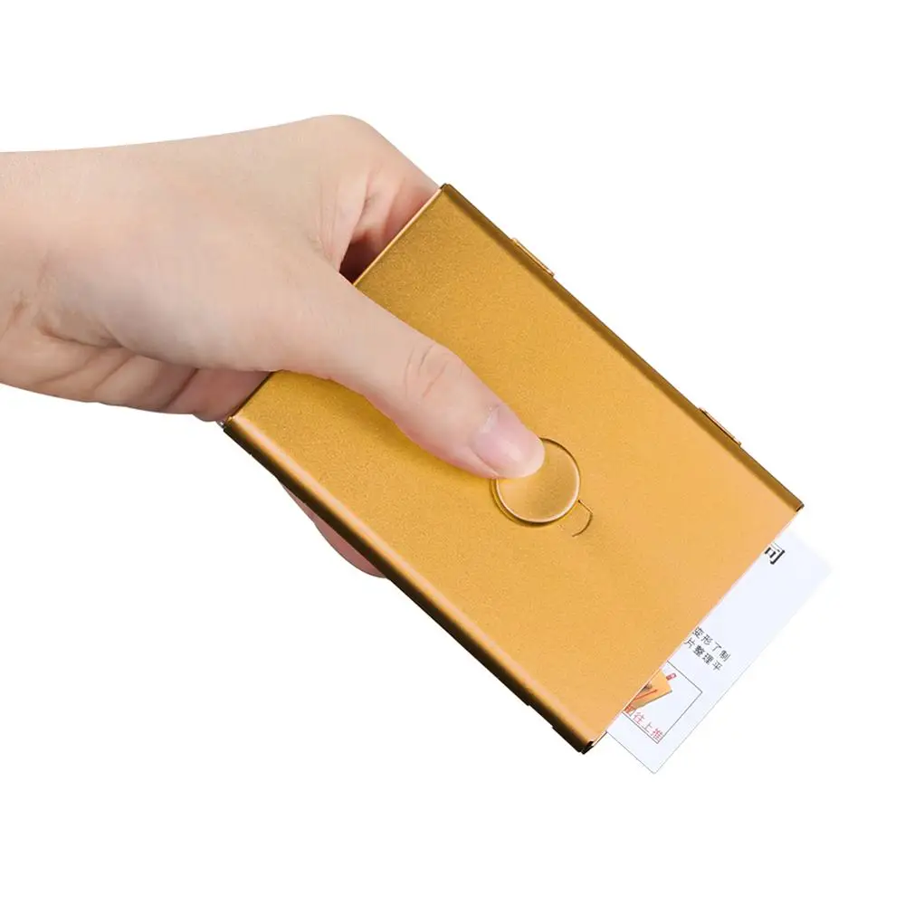 7 Colors Stainless Steel Card Holder Business Case Credit ID Box Office Organizer Name | Канцтовары для офиса и дома