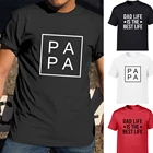 Повседневные мужские футболки PAPA Square Dad Life в стиле Харадзюку, забавная футболка с коротким рукавом и круглым вырезом в подарок папе на День отца