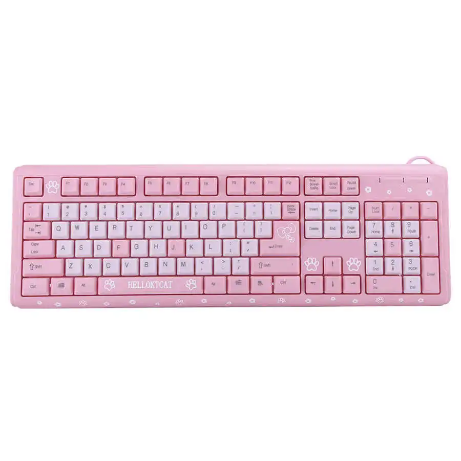

Keyboard USB Wired Ultra-Thin Cute Cartoon for Home Office Laptop Computer Universal