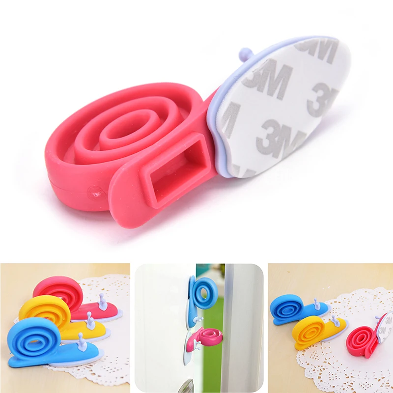 Tope de puerta de seguridad de pl&aacute;stico EVA para beb&eacute;, Protector Kawaii para el cuidado del beb&eacute;, seguro, forma de caracol, 1 unidad-1