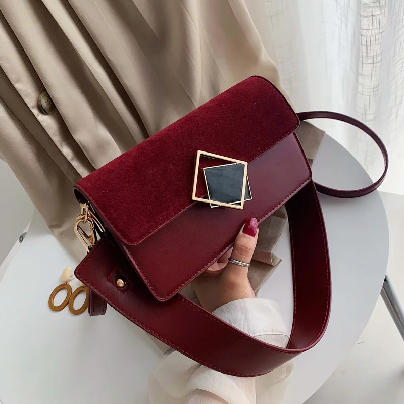 Простая элегантная женская маленькая квадратная сумка в стиле ретро модная