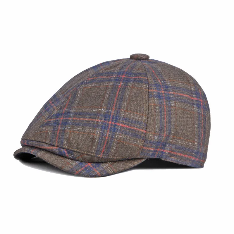 

Осень-зима 2022, хлопковые клетчатые кепки газетчика, кепка с плоским верхом, мужские и женские разноцветные шапки 99