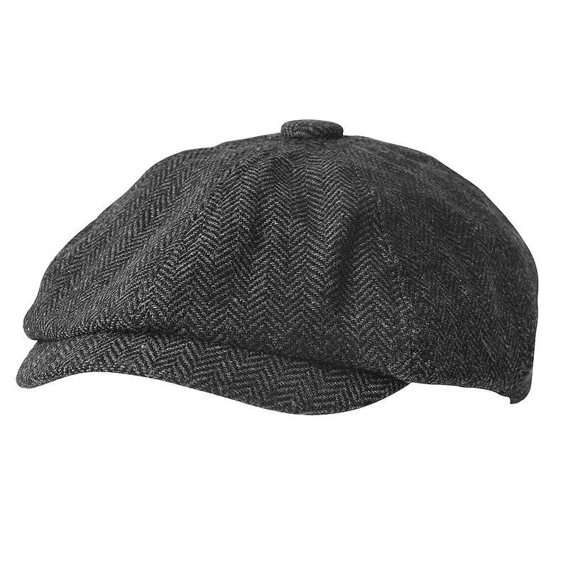 

New Fashion Men Berets Cotton Cool Street Newsboy Octagonal Hat Retro Vintage Casual Male Outdoors Warm Stylish Solid Color Caps