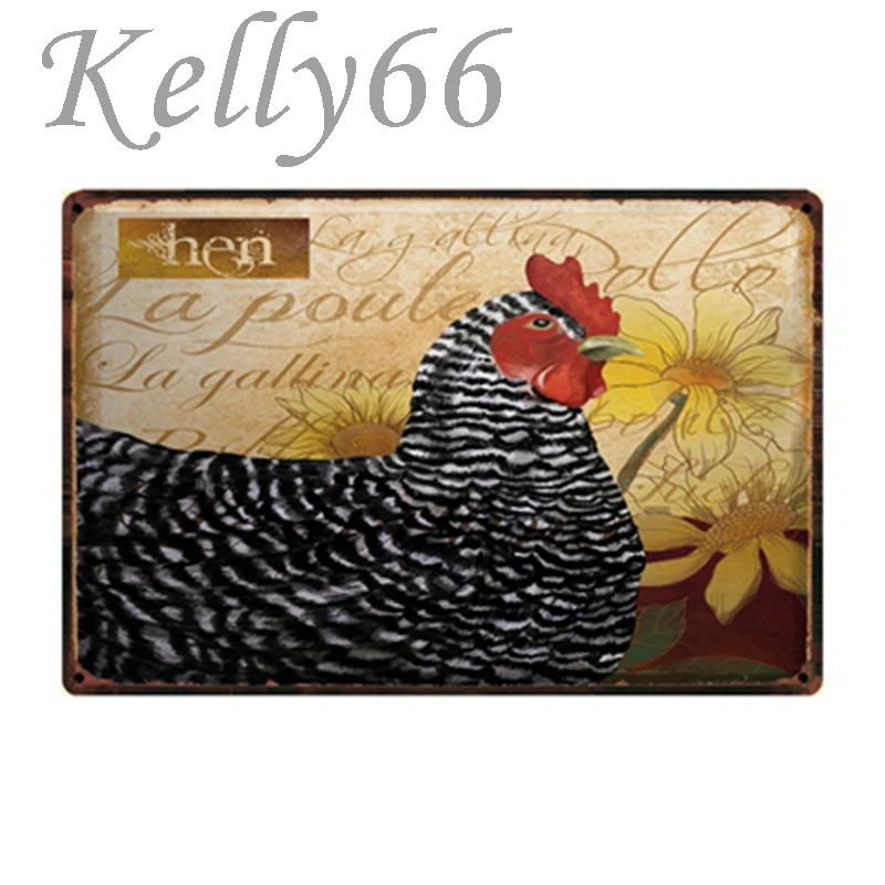 

[ Kelly66 ] Chanticleer Metal Sign Poster Home Decor Bar Wall Art Painting 20*30 CM Size y-1046