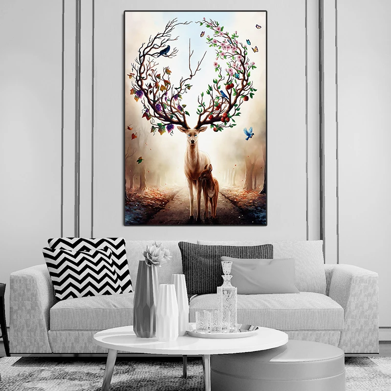 Картины и плакаты в скандинавском стиле с изображениями животных для детей