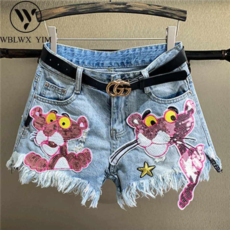 Шорты женские джинсовые с завышенной талией повседневные свободные