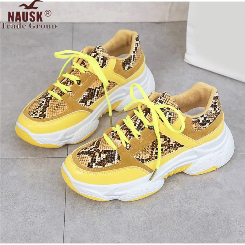 2020 женские осенние вулканизированные туфли со змеиным узором на шнуровке