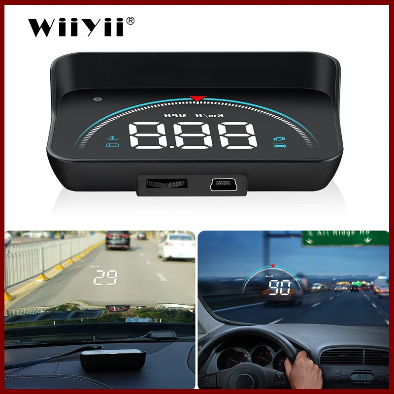 GEYIREN M8 Car HUD Head Up Display OBD2 II EUOBD Overspeed Warning System Projector Windshield Auto Electronic Voltage Alarm 2019 new hud m8 better than a100s hud car hud head up display obd2 overspeed warning auto electronic water temperature