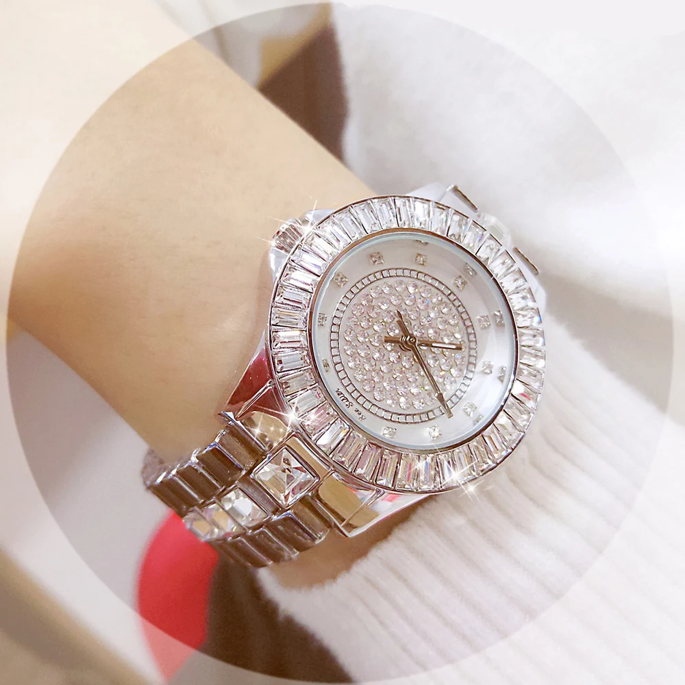 Часы наручные женские с бриллиантами из нержавеющей стали|Женские часы| |