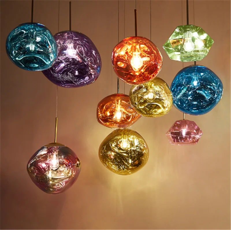 Скандинавская светодиодная Подвесная лампа из ПВХ цветной потолочный