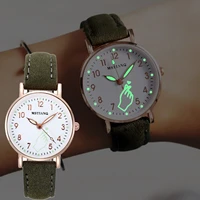 luminous watch night glowing women cute leather watches simple small dial quartz clock watch wrist for girls