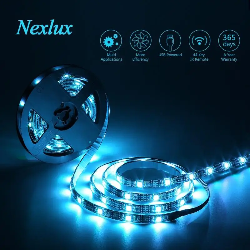 

LED Strip Light 9.8ft RGB 5050 SMD LED Flexible Ribbon Low Power USB Mood Light TV Backlight Remote Contral Home Decoration