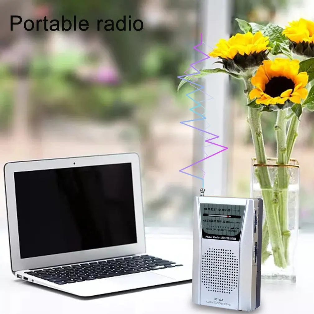 Pocket Radio Telescopic Antenna Mini AM/FM 2-Band World Receiver With Speaker 3.5mm Earphone Portable | Электроника